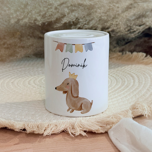 Personalisierte Spardose Kind Geschenk Geburt Taufe Geburtstag Waldtiere Geldgeschenk Baby Kinder Keramik Sparbüchse