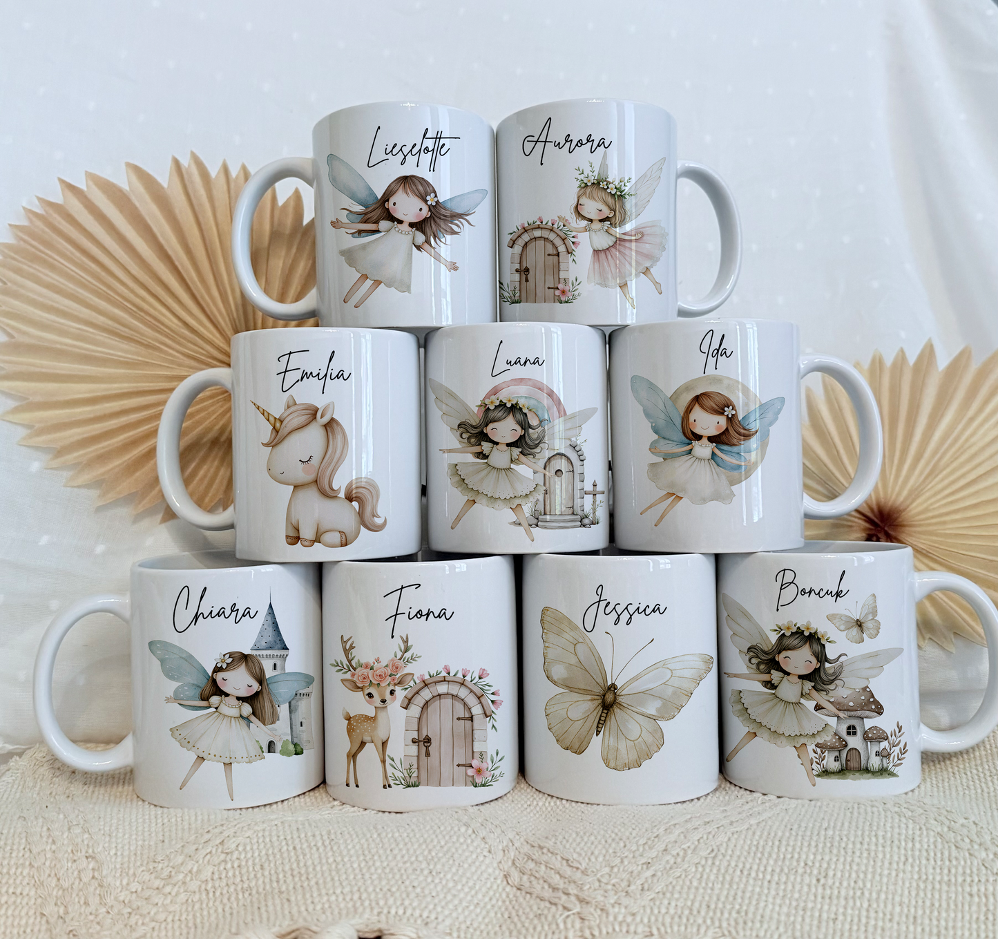 Personalisierte Tasse Kinder Märchenwelt |Kindertasse Tiere| Kinderbecher Safari Wald Hof |Kindertasse Junge Mädchen |Geschenkidee Kinder