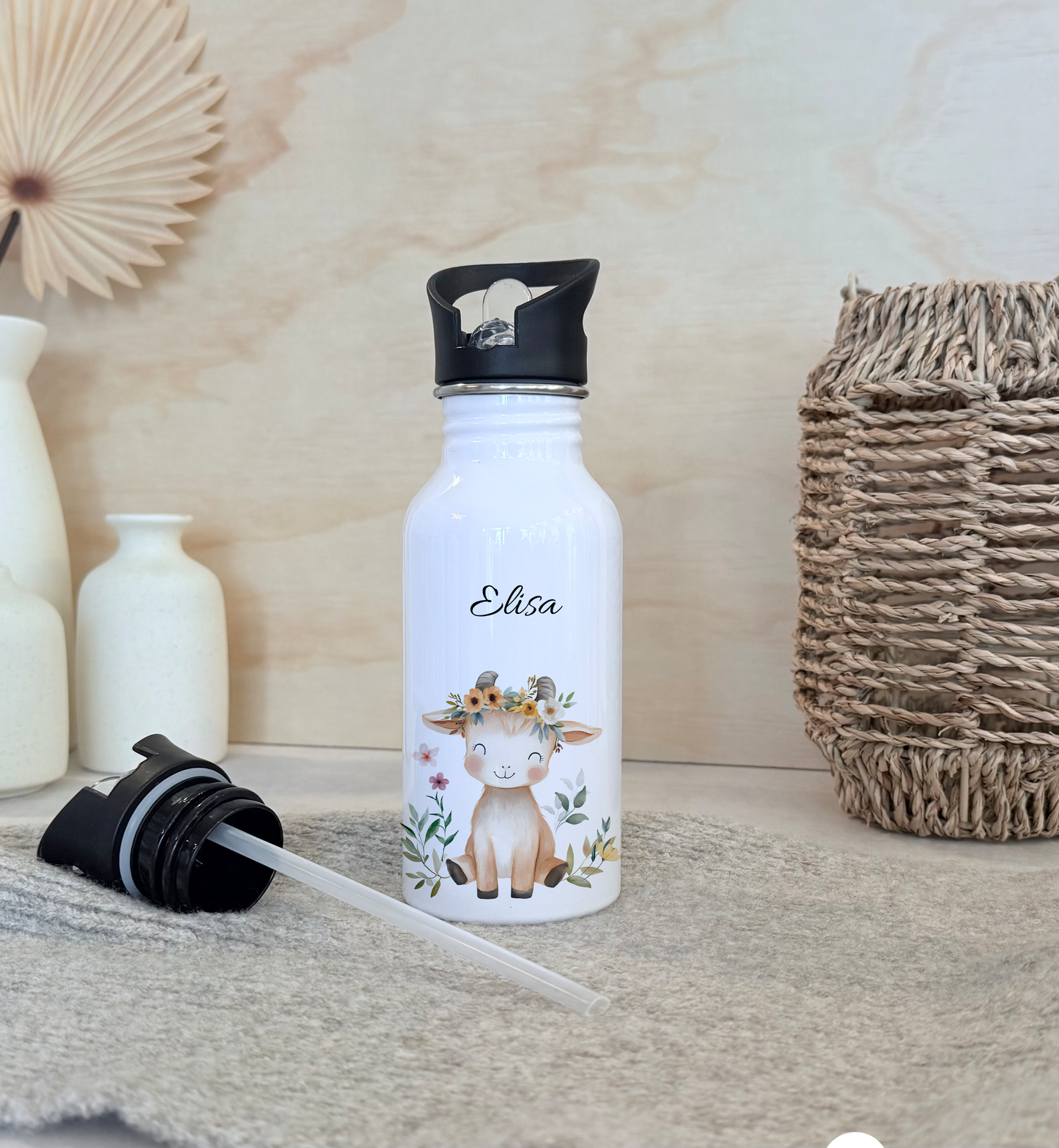 Geschenkset Personalisierte Kinder-Trinkflasche 500 ml Spardose Tasse Emaille