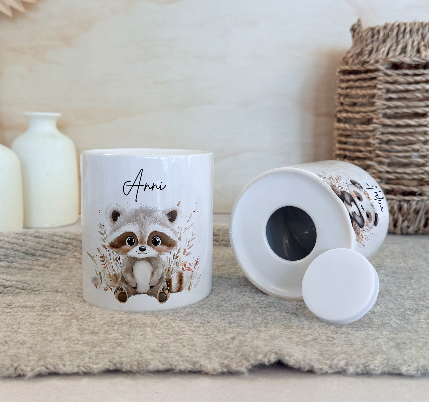 Geschenkset Personalisierte Kinder-Trinkflasche 500 ml Spardose Tasse Emaille