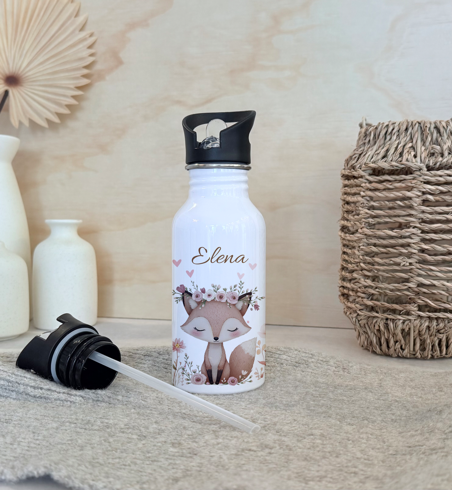 Geschenkset Personalisierte Kinder-Trinkflasche 500 ml Spardose Tasse Emaille