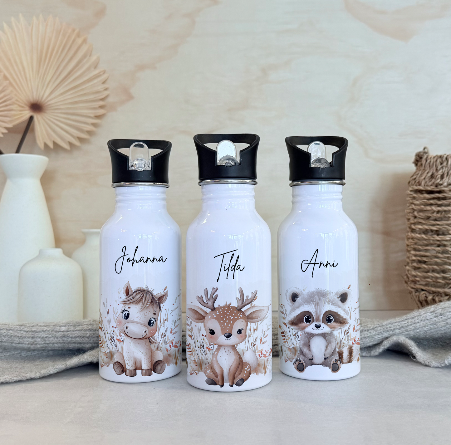 Geschenkset Personalisierte Kinder-Trinkflasche 500 ml Spardose Tasse Emaille