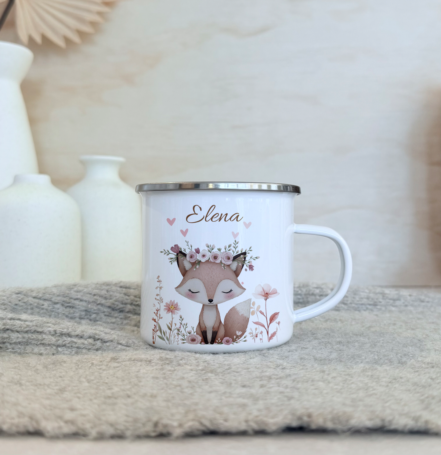 Geschenkset Personalisierte Kinder-Trinkflasche 500 ml Spardose Tasse Emaille