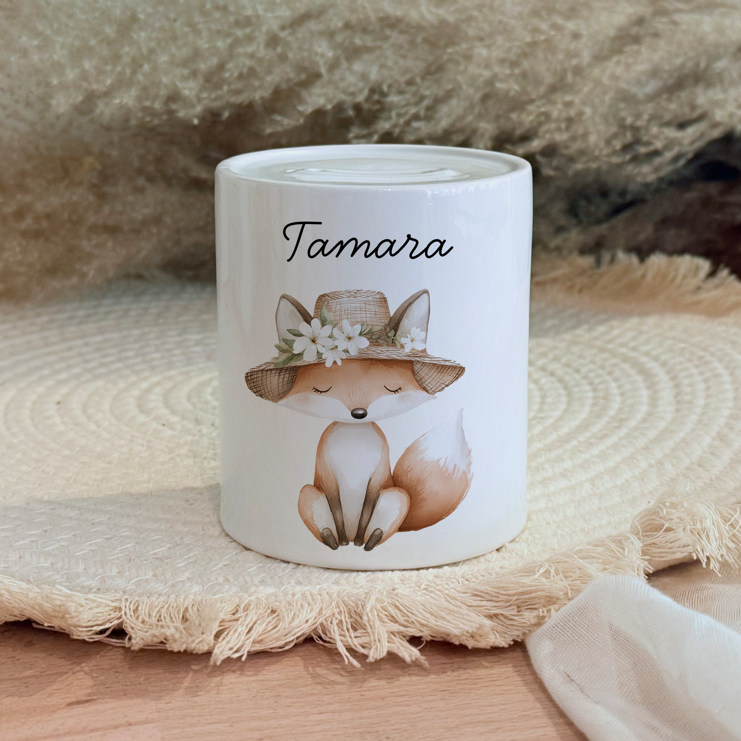 Personalisierte Spardose Kind Geschenk Geburt Taufe Geburtstag Wal Auto Waldtiere Regenbogen Geldgeschenk Baby Kinder Keramik Sparbüchse