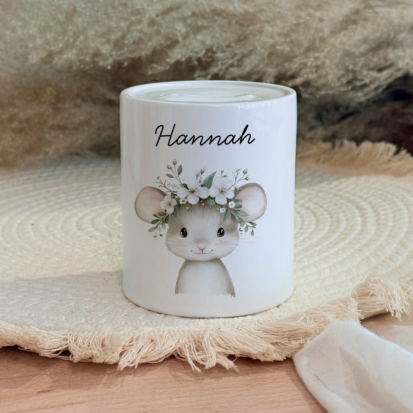 Personalisierte Spardose Kind Geschenk Geburt Taufe Geburtstag Wal Auto Waldtiere Regenbogen Geldgeschenk Baby Kinder Keramik Sparbüchse