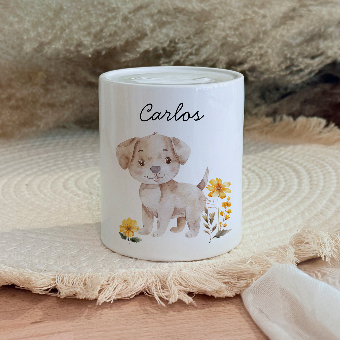 Personalisierte Spardose Kind Geschenk Geburt Taufe Geburtstag Wal Auto Waldtiere Regenbogen Geldgeschenk Baby Kinder Keramik Sparbüchse