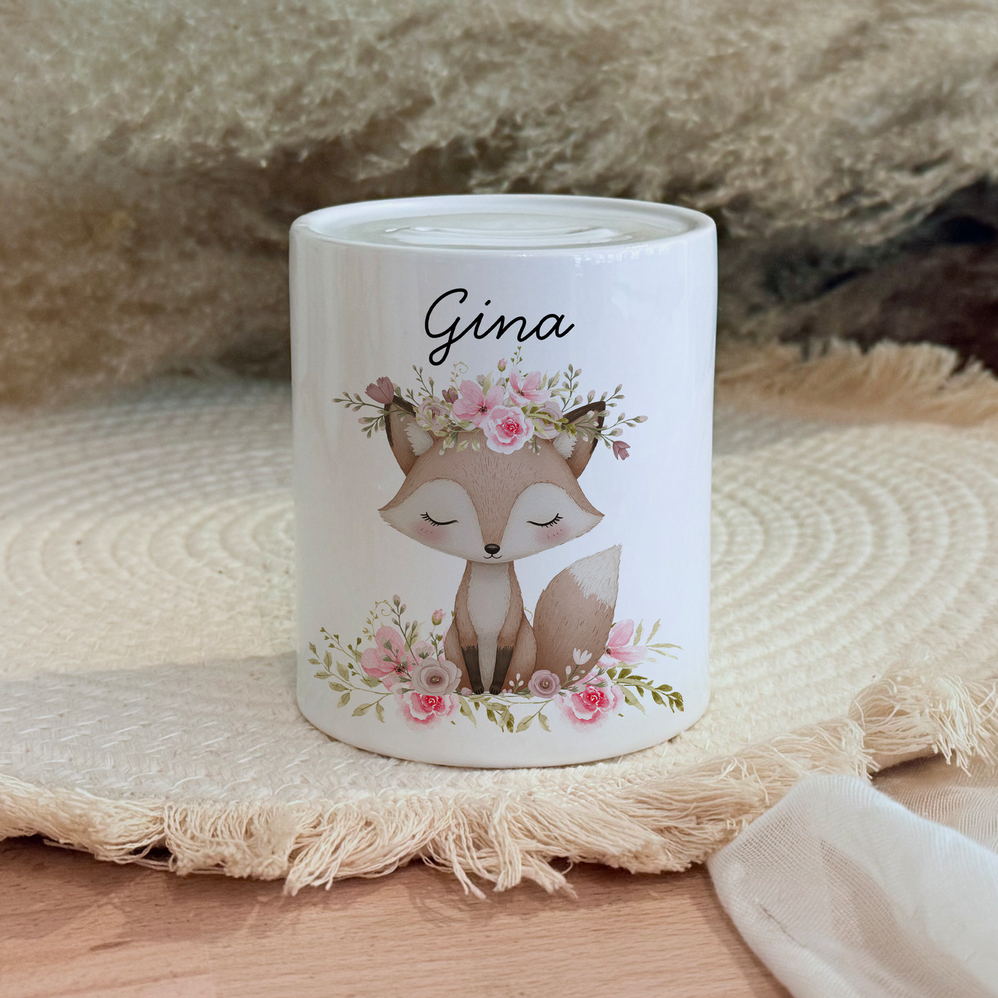 Personalisierte Spardose Kind Geschenk Geburt Taufe Geburtstag Wal Auto Waldtiere Regenbogen Geldgeschenk Baby Kinder Keramik Sparbüchse