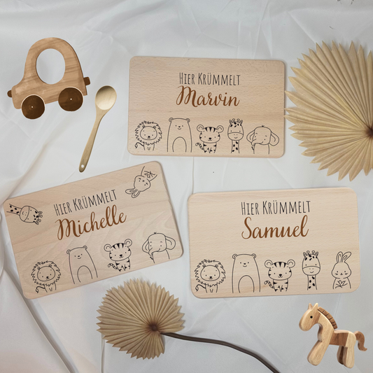 Frühstücksbrettchen Kinder, Baby Geschenk, A02 Brettchen personalisiert, Geburtstagsgeschenk, Frühstücksbrett, Taufgeschenk, 1. Geburtstag