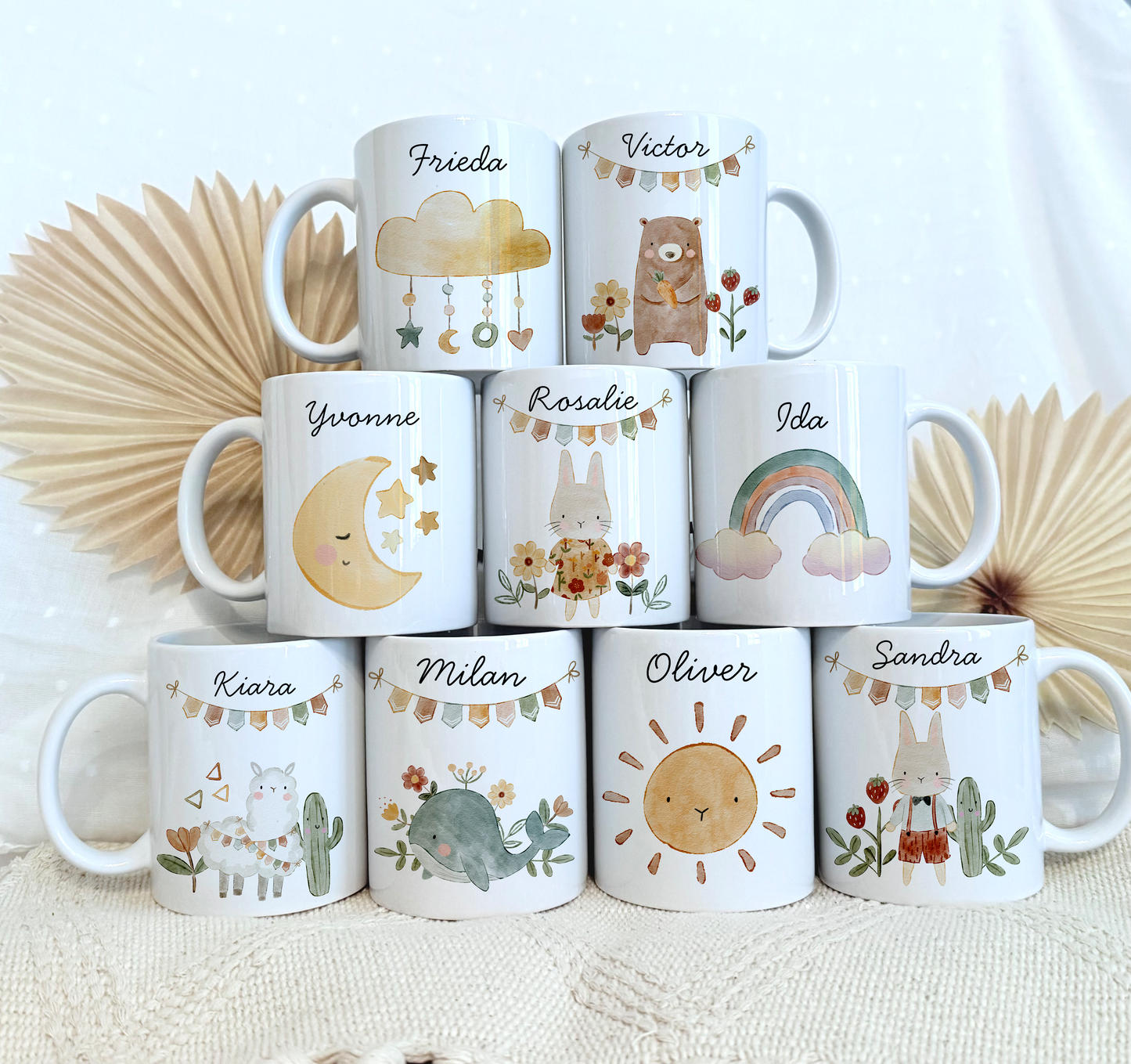 Personalisierte Tasse Kinder |Kindertasse Tiere| Kinderbecher Safari Wald Hof |Kindertasse Junge Mädchen |Geschenkidee Kinder