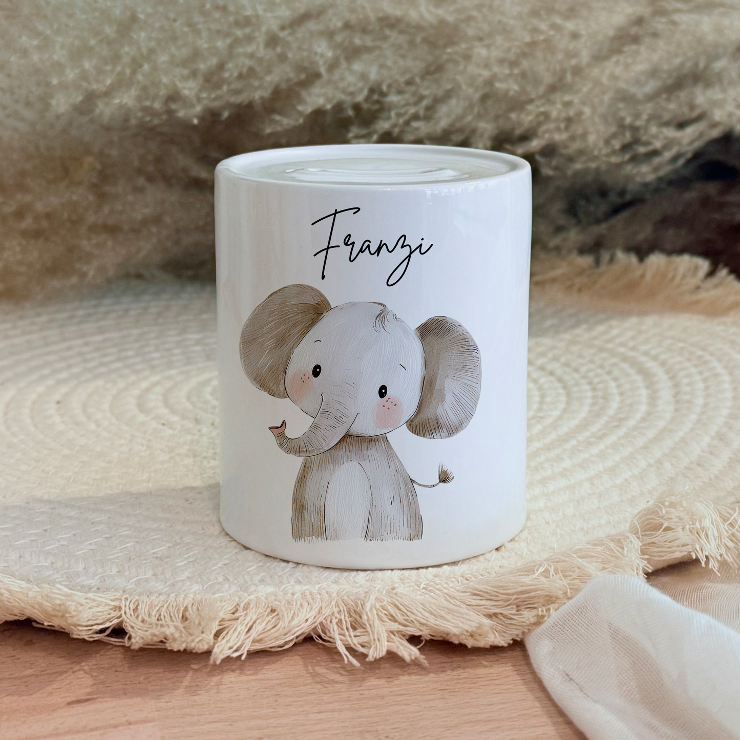 Personalisierte Spardose Kind Geschenk Geburt Taufe Geburtstag Safaritiere Waldtiere Safaritiere Bauernhof Geldgeschenk Baby Kinder Keramik Sparbüchse