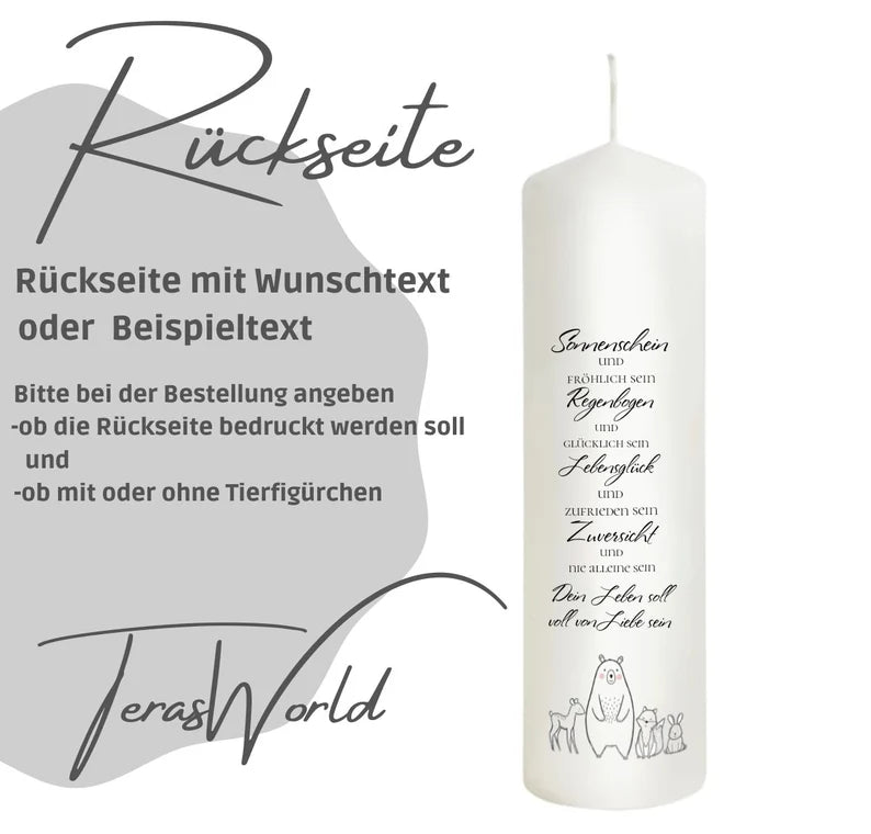 Taufkerze Regenbogen Floral Für Jungen und  Mädchen