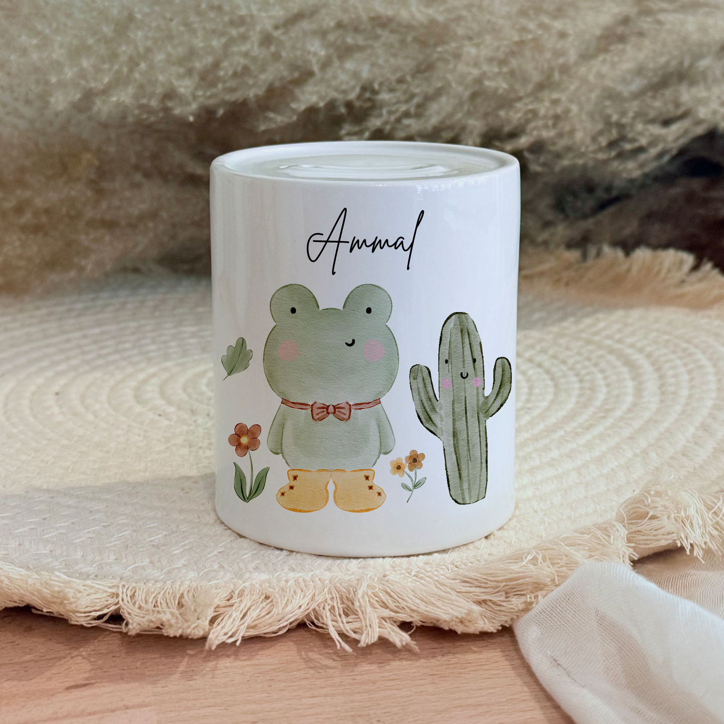 Personalisierte Spardose Kind Geschenk Geburt Taufe Geburtstag Wal Auto Waldtiere Regenbogen Geldgeschenk Baby Kinder Keramik Sparbüchse