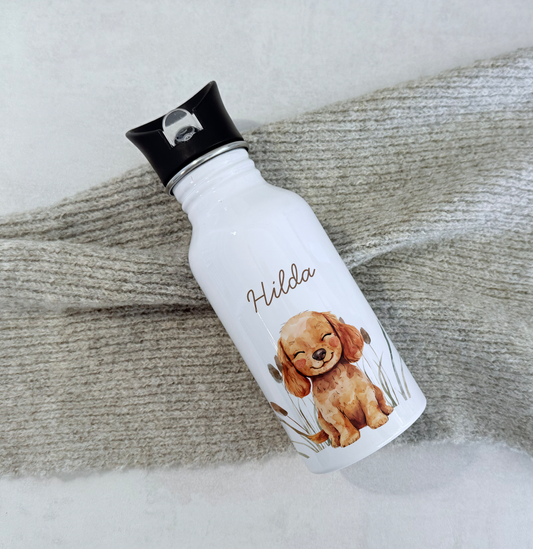 Personalisierte Kinder-Trinkflasche 500 ml | Edelstahl, Süße Tiere, Bauernhof Tiere & Name | Geschenk zur Geburt, Taufe Geburtstag