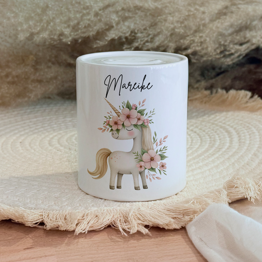 Personalisierte Spardose Kind Geschenk Geburt Taufe Geburtstag Märchenwelt Geldgeschenk Baby Kinder Keramik Sparbüchse Mädchenwelt Märchen