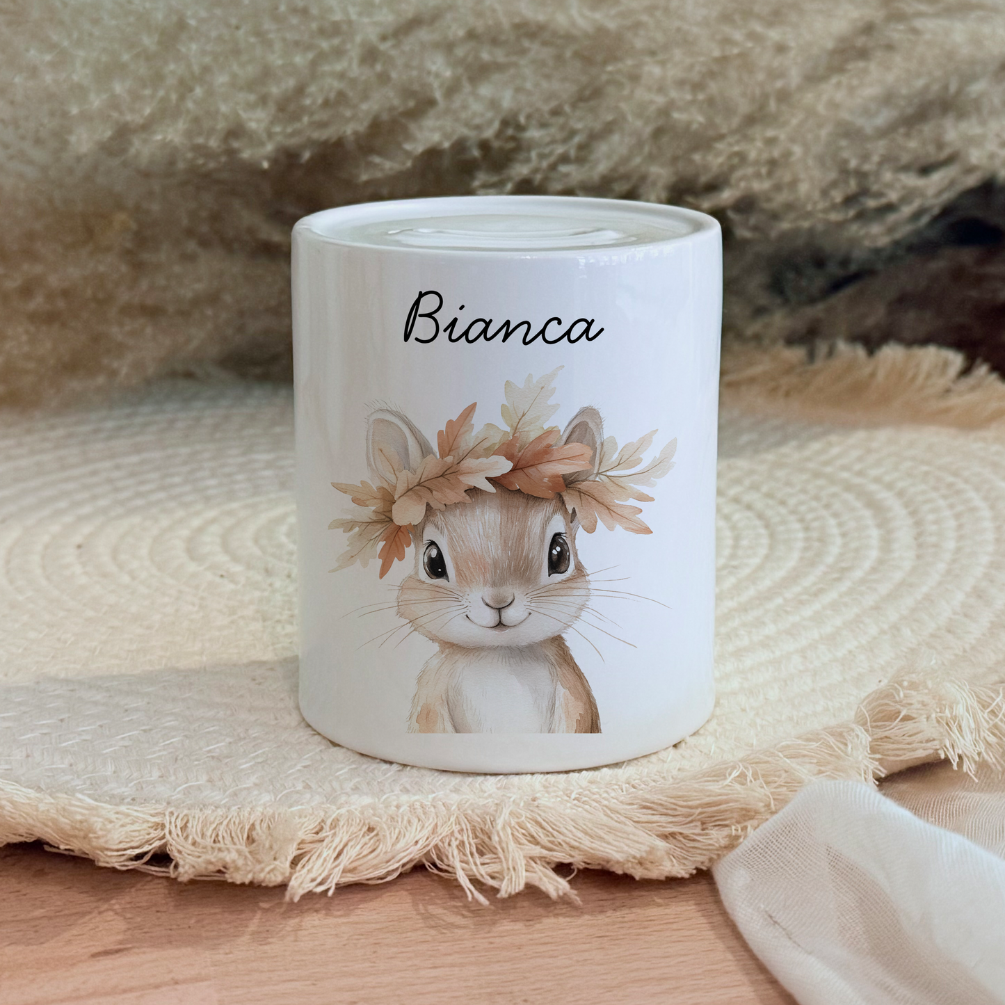 Personalisierte Spardose Kind Geschenk Geburt Taufe Geburtstag Wal Auto Waldtiere Regenbogen Geldgeschenk Baby Kinder Keramik Sparbüchse