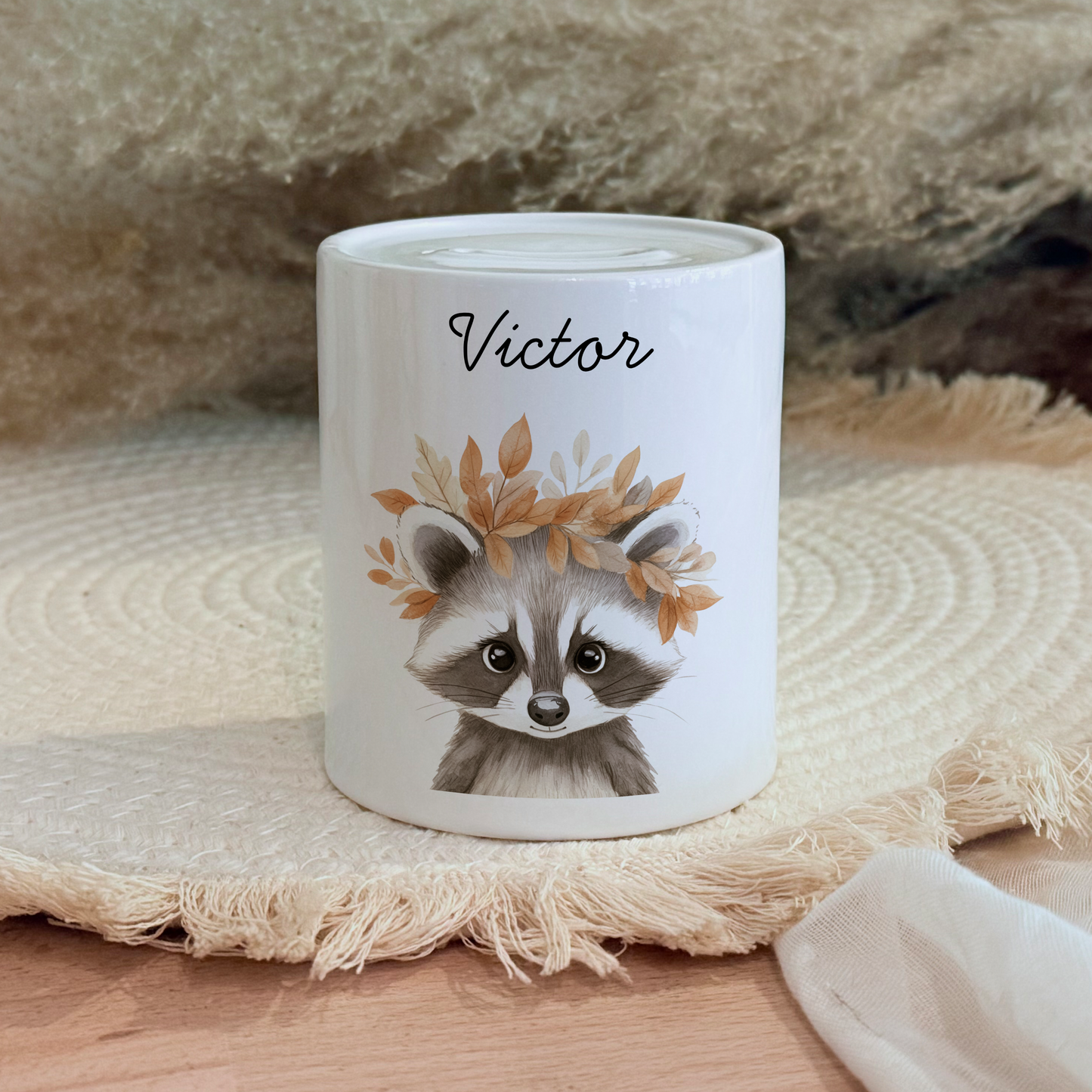 Personalisierte Spardose Kind Geschenk Geburt Taufe Geburtstag Wal Auto Waldtiere Regenbogen Geldgeschenk Baby Kinder Keramik Sparbüchse