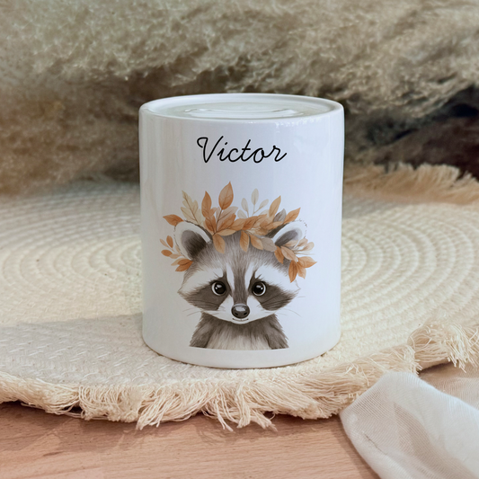 Personalisierte Spardose Kind Geschenk Geburt Taufe Geburtstag Wal Auto Waldtiere Regenbogen Geldgeschenk Baby Kinder Keramik Sparbüchse