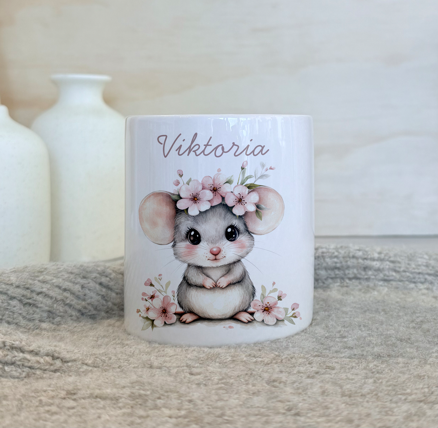 Geschenkset Personalisierte Kinder-Trinkflasche 500 ml Spardose Tasse Emaille