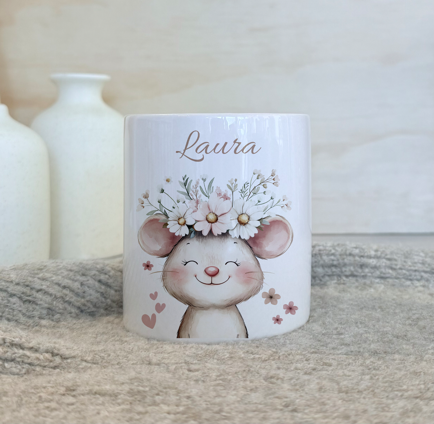 Geschenkset Personalisierte Kinder-Trinkflasche 500 ml Spardose Tasse Emaille