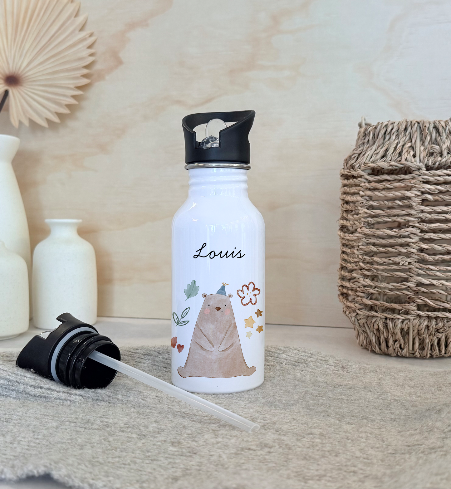 Geschenkset Personalisierte Kinder-Trinkflasche 500 ml Spardose Tasse Emaille