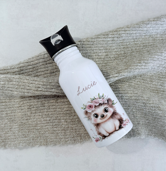 Personalisierte Kinder-Trinkflasche 500 ml | Edelstahl, Süße Tiere, Wildtiere, Bauernhof Tiere & Name | Geschenk zur Geburt, Taufe Geburtstag