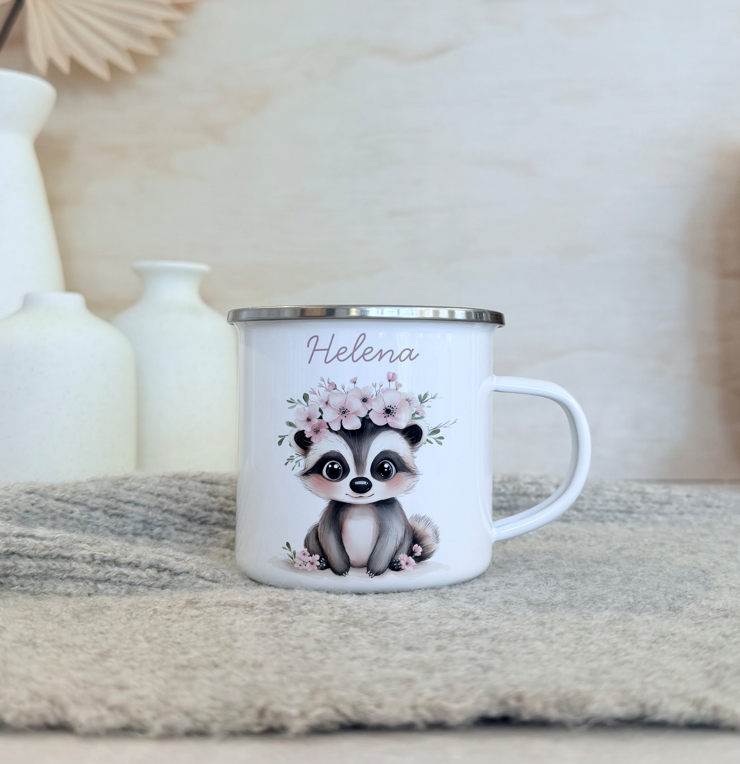 Geschenkset Personalisierte Kinder-Trinkflasche 500 ml Spardose Tasse Emaille