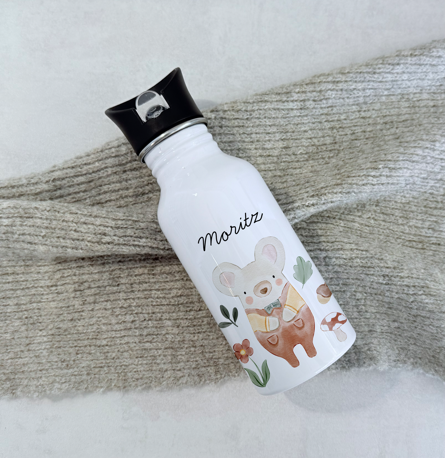 Geschenkset Personalisierte Kinder-Trinkflasche 500 ml Spardose Tasse Emaille