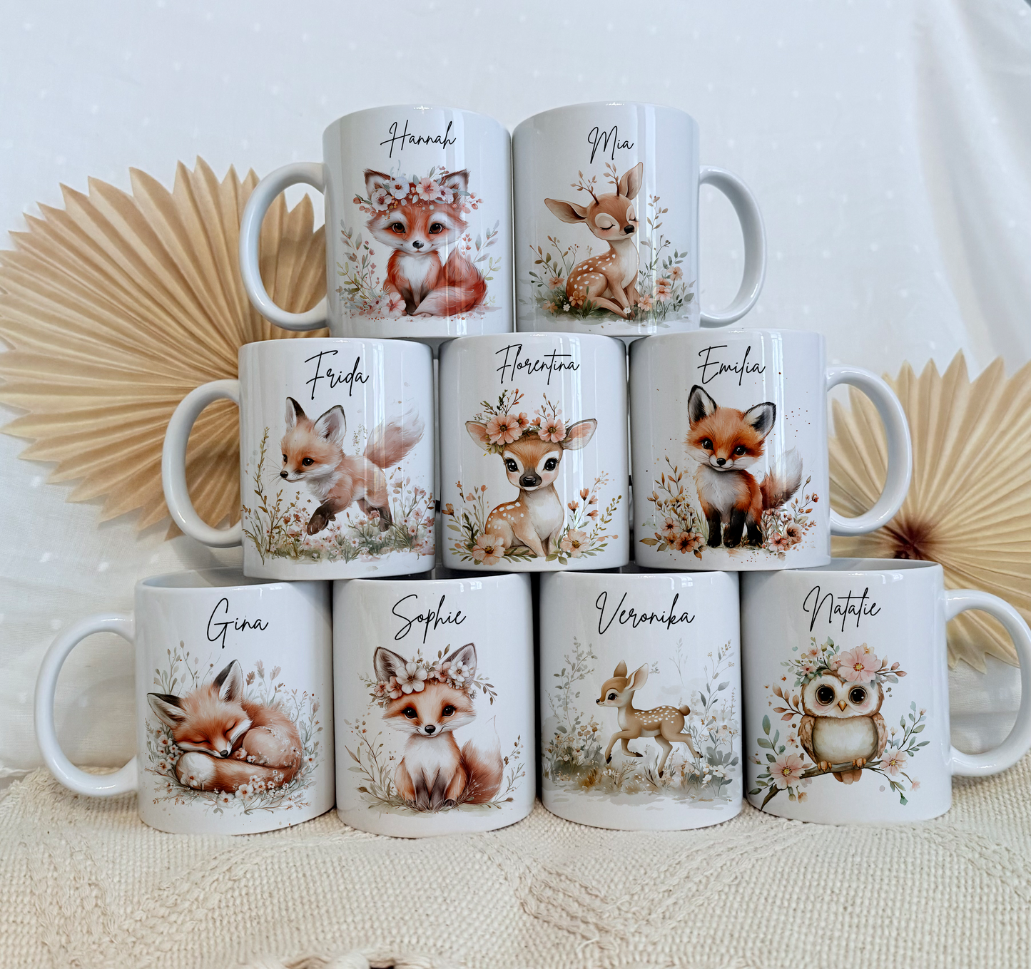 Personalisierte Tasse Kinder |Kindertasse Tiere| Kinderbecher Safari Wald Hof |Kindertasse Junge Mädchen |Geschenkidee Kinder