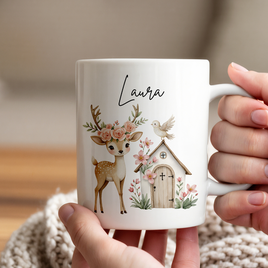 Personalisierte Tasse Kinder Märchenwelt |Kindertasse Tiere| Kinderbecher Safari Wald Hof |Kindertasse Junge Mädchen |Geschenkidee Kinder