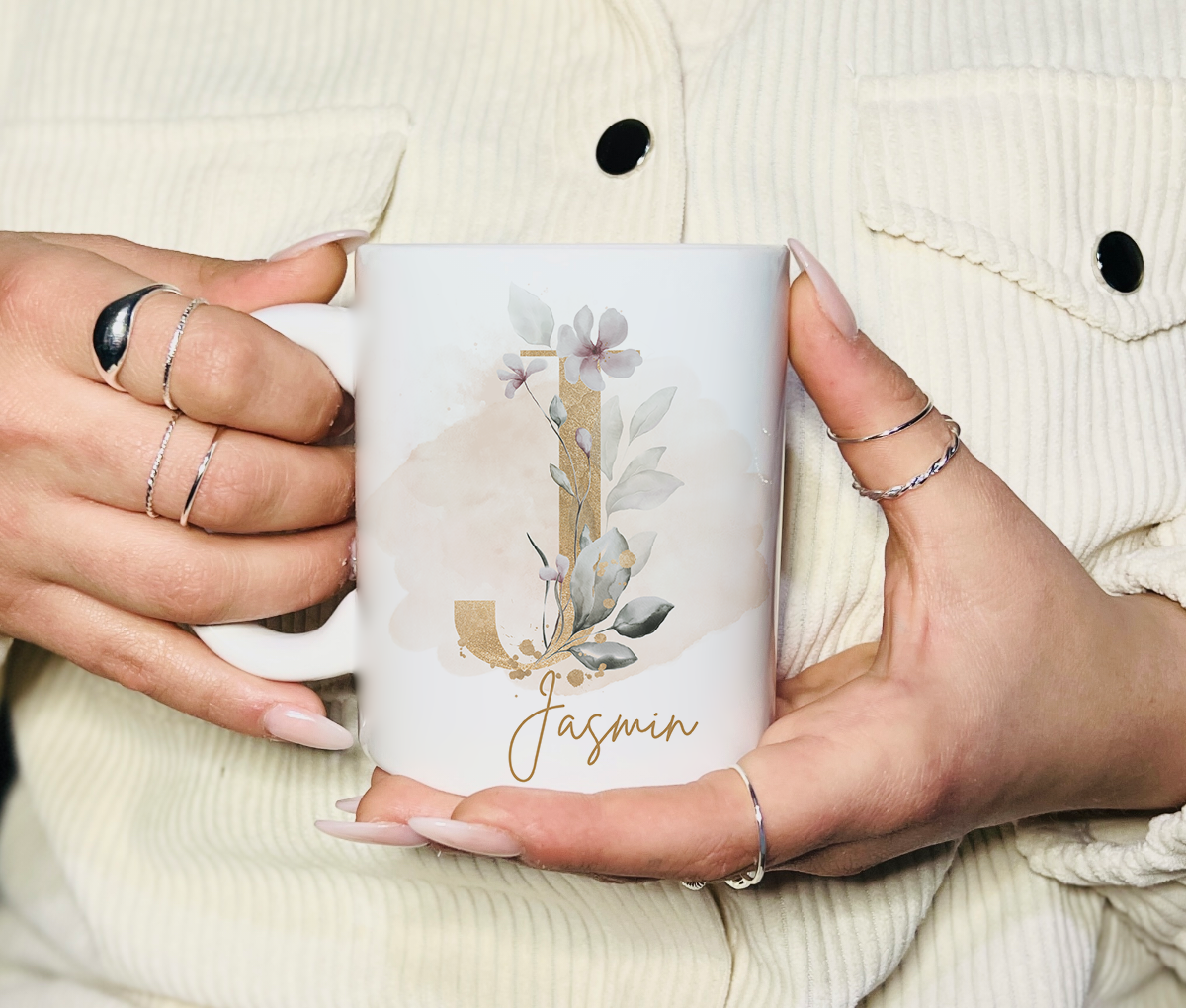 Personalisierte Tasse mit Namen, Buchstaben und Wunschtext Für Männer und Frauen