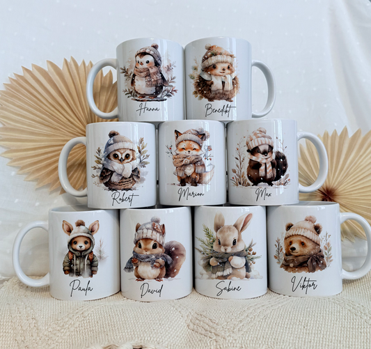 Personalisierte Tasse Kinder |Kindertasse Tiere| Kinderbecher Safari Wald Hof |Kindertasse Junge Mädchen |Geschenkidee Kinder