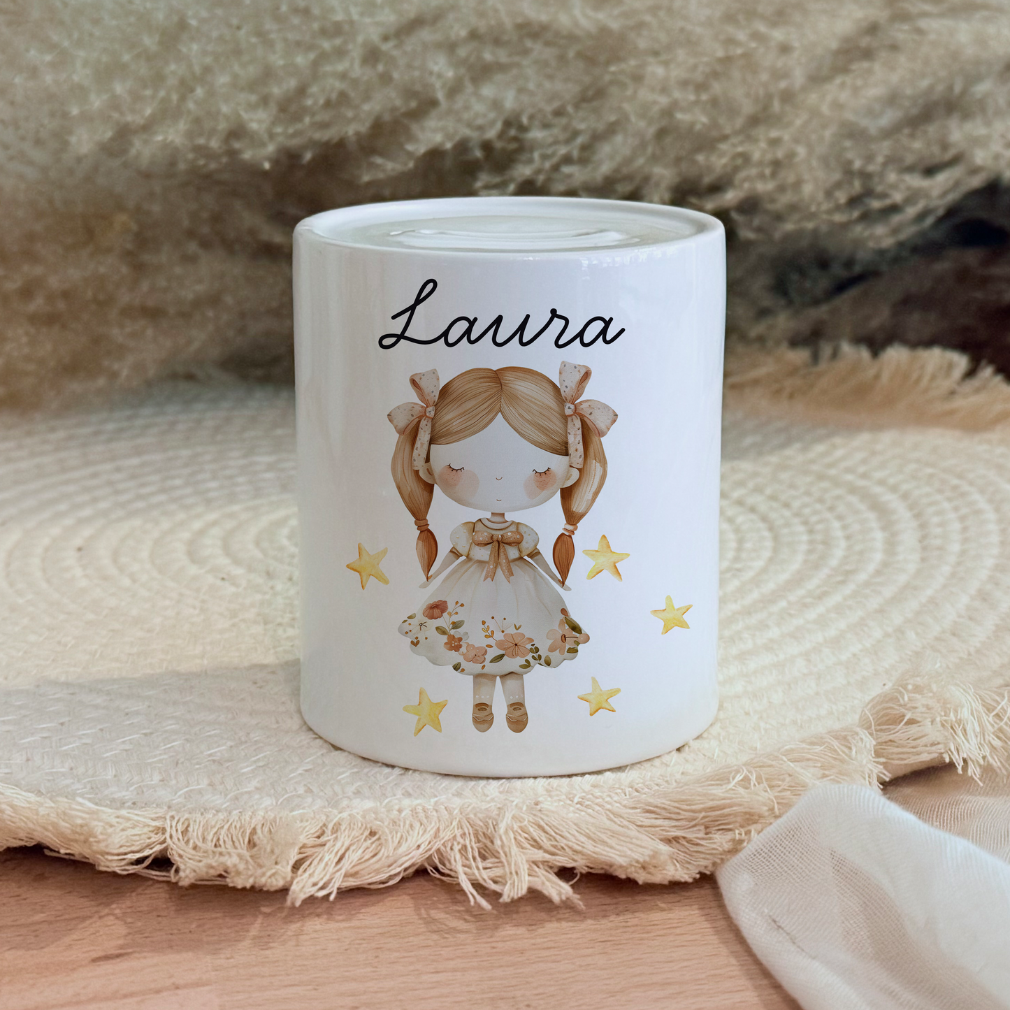 Personalisierte Spardose Kind Geschenk Geburt Taufe Geburtstag Wal Auto Waldtiere Regenbogen Geldgeschenk Baby Kinder Keramik Sparbüchse