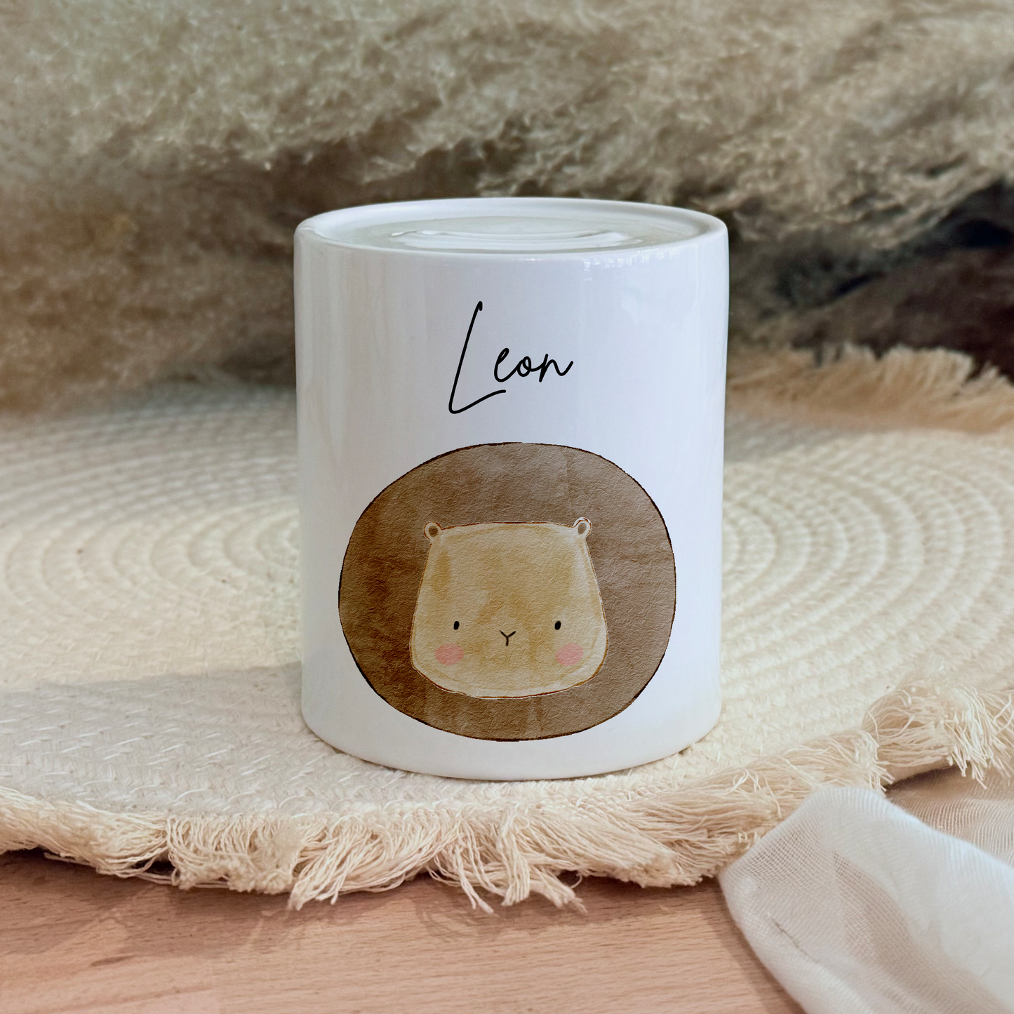 Personalisierte Spardose Kind Geschenk Geburt Taufe Geburtstag Wal Auto Waldtiere Regenbogen Geldgeschenk Baby Kinder Keramik Sparbüchse