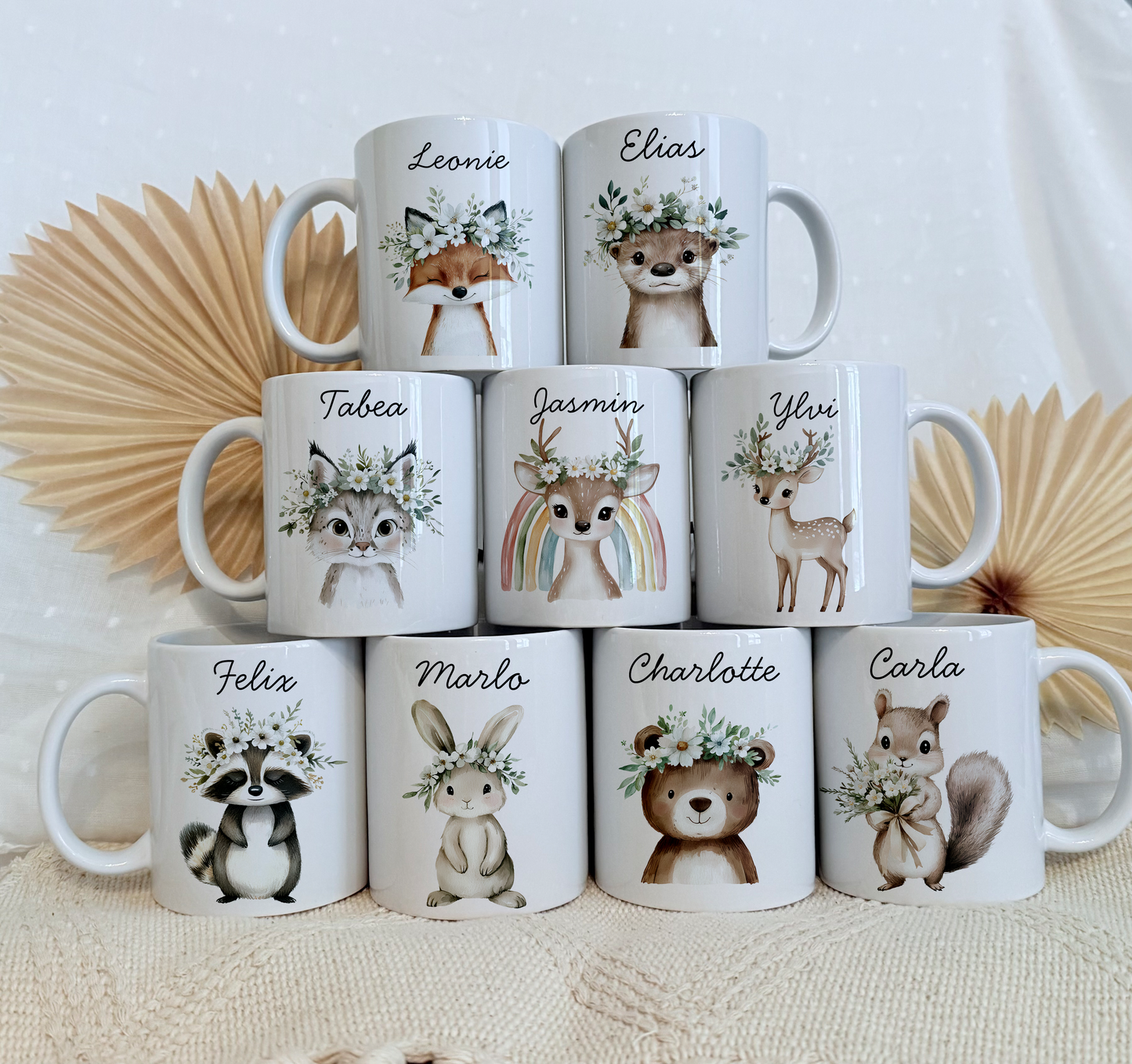 Personalisierte Tasse Kinder |Kindertasse Tiere| Kinderbecher Safari Wald Hof |Kindertasse Junge Mädchen |Geschenkidee Kinder