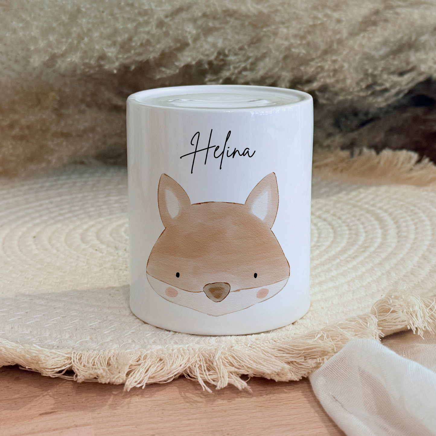 Personalisierte Spardose Kind Geschenk Geburt Taufe Geburtstag Wal Auto Waldtiere Regenbogen Geldgeschenk Baby Kinder Keramik Sparbüchse