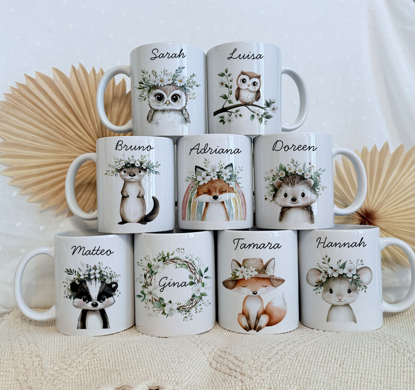Personalisierte Tasse Kinder |Kindertasse Tiere| Kinderbecher Safari Wald Hof |Kindertasse Junge Mädchen |Geschenkidee Kinder